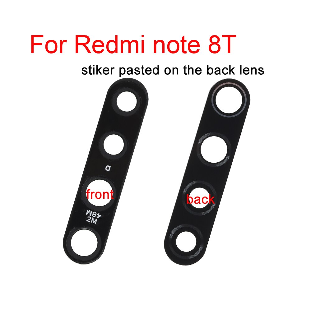 1set Für Xiaomi Redmi 8 8A hinweis 8 por hinweis 8T Zurück Kamera Glas Objektiv + Aufkleber Ersatz teile: For Redmi note 8T