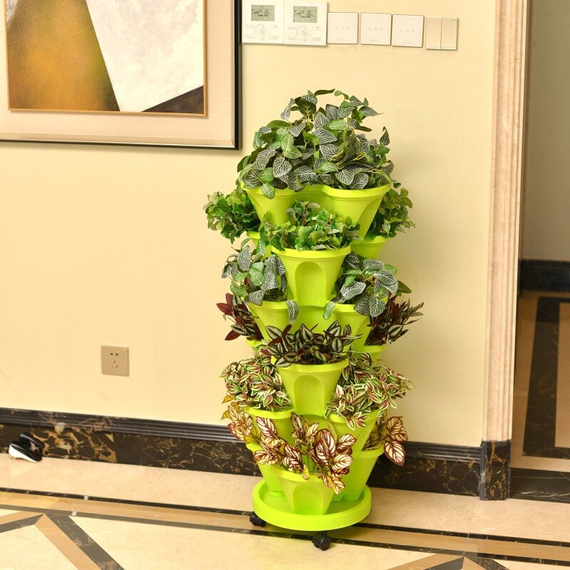 Flowepot Multilayer Stacking Cultivation Pot Vegetable Melon Fruit Strawberry Planting Pot - 1pc Tray Pot