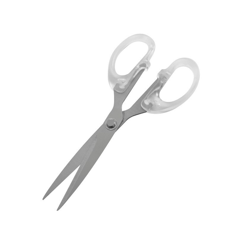 1 pc simples tesoura de aço inoxidável transparente plástico arte tesoura corte papel estudante papelaria escritório diy artesanato suprimentos