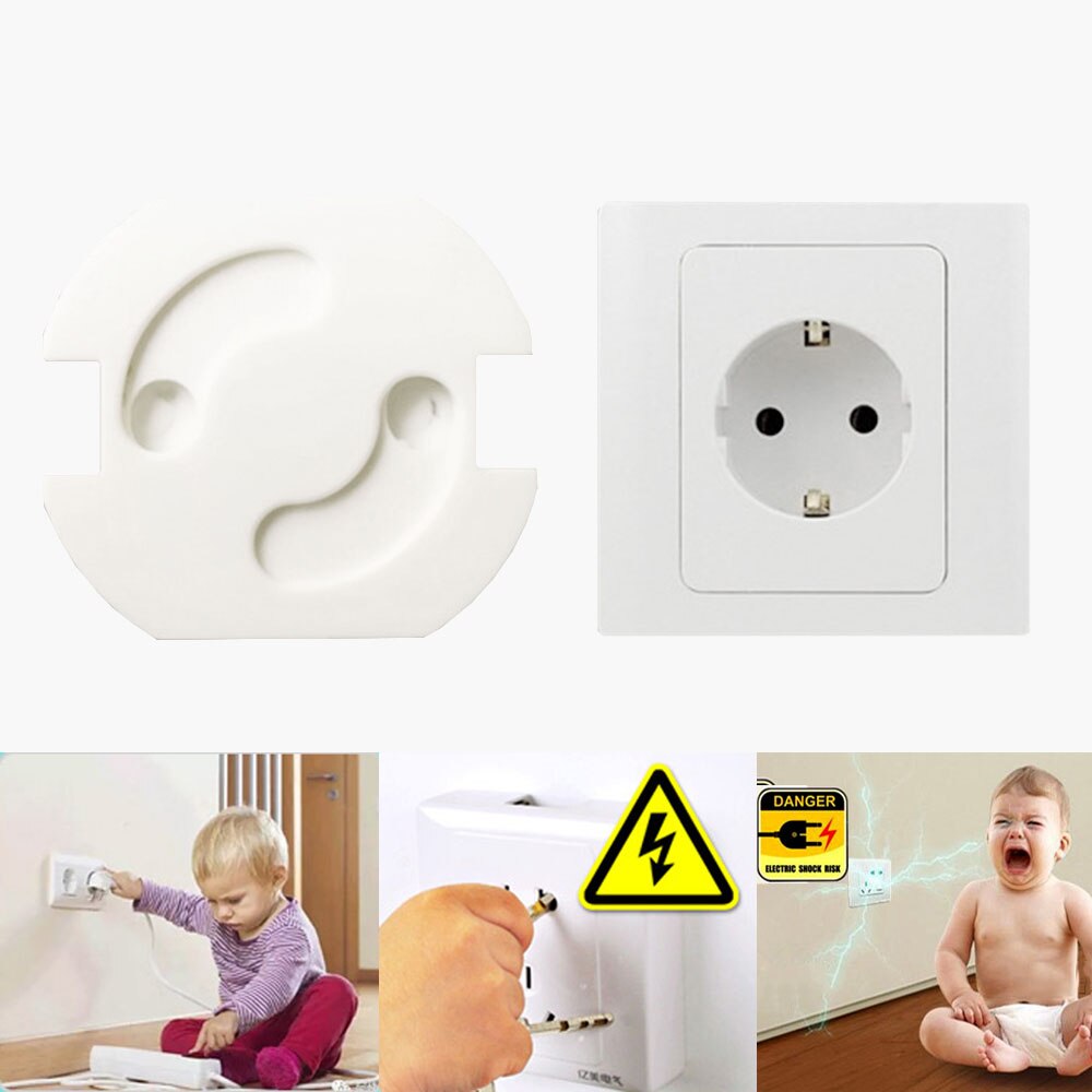 10 stks/partij Baby Veiligheid Draaien Cover 2 Gaten EU Standaard Kinderen Elektrische Bescherming Socket Kindje Plastic Sloten Kind Proof Socket