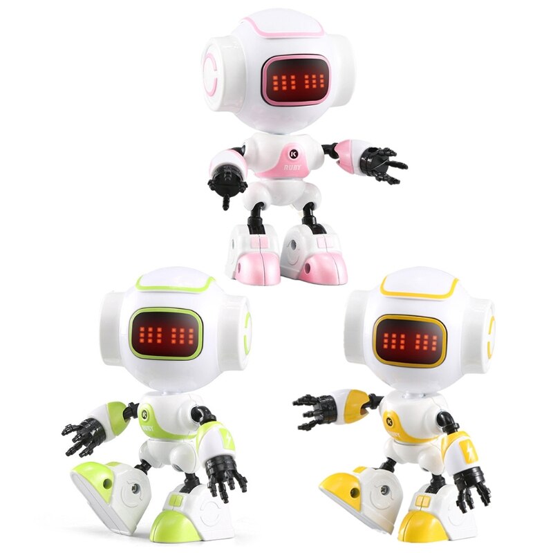 Mini Robot eléctrico con Control táctil para niños, juguete de aleación con ojos LED,