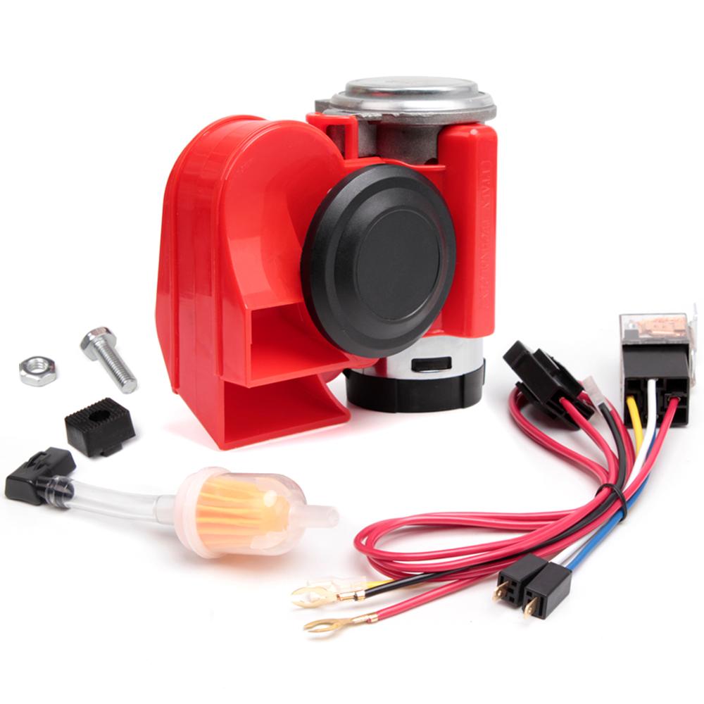 FARBIN Compact Air Horn mit Kompressor 12V/24V 150db Schnecke Elektrische Auto Horn Super Laut mit Verdrahtung harness: 24V / FB-S11-RMW