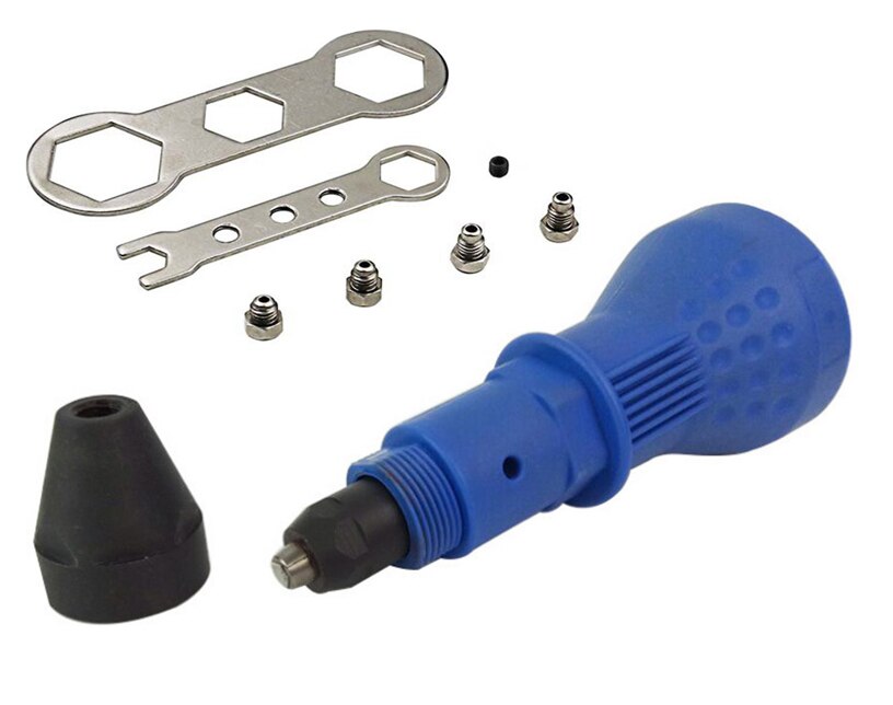 Elektrische Klinknagel Moer Gun Klinken Tool Cordless Klinken Boor Adapter Insert moer tool Multifunctionele Nail Gun Auto Klinknagel: Blue