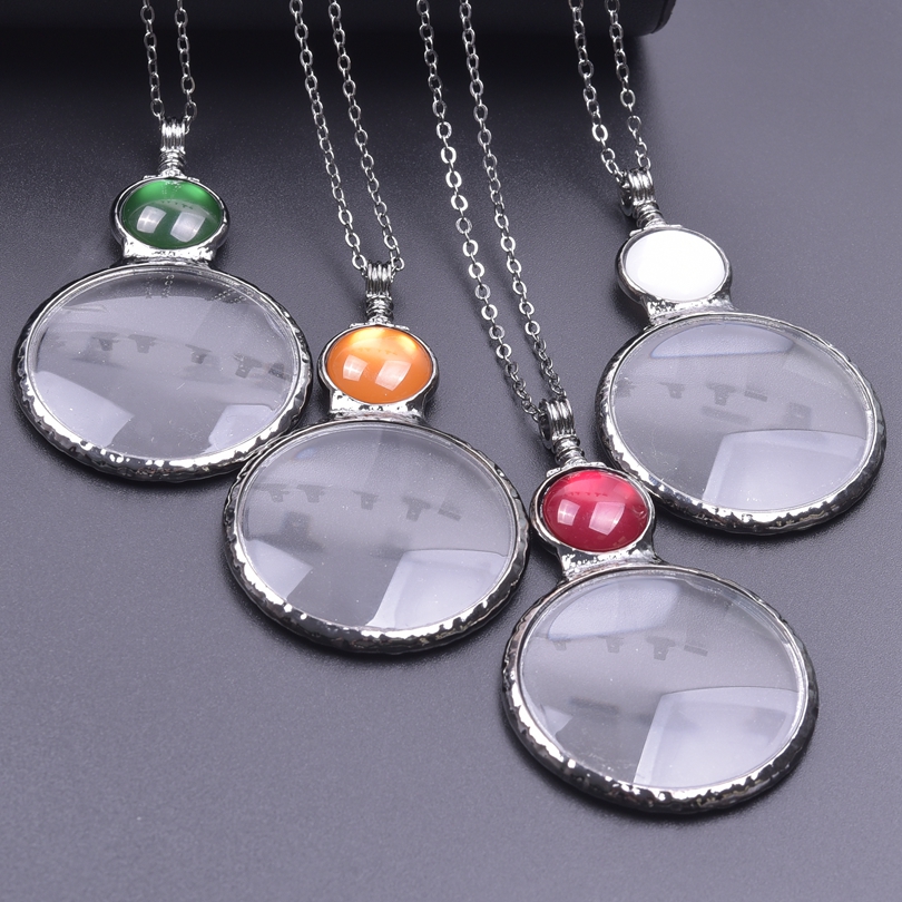1Pc Diy Women Glass Reading Magnifying Necklaces Handmade Vintage Steampunk Portable Decorative Monocle Chain Collares Jewelry