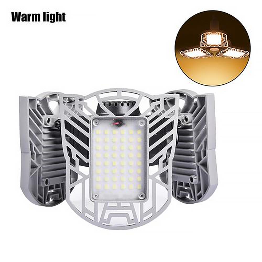 Deformation ufo led-ljus  e27 hög bay ljus garagelampa 60w 85-265v led lampor för bensinstation baldakin verkstad fotbollsplan: Silver med sensor / Kall vit