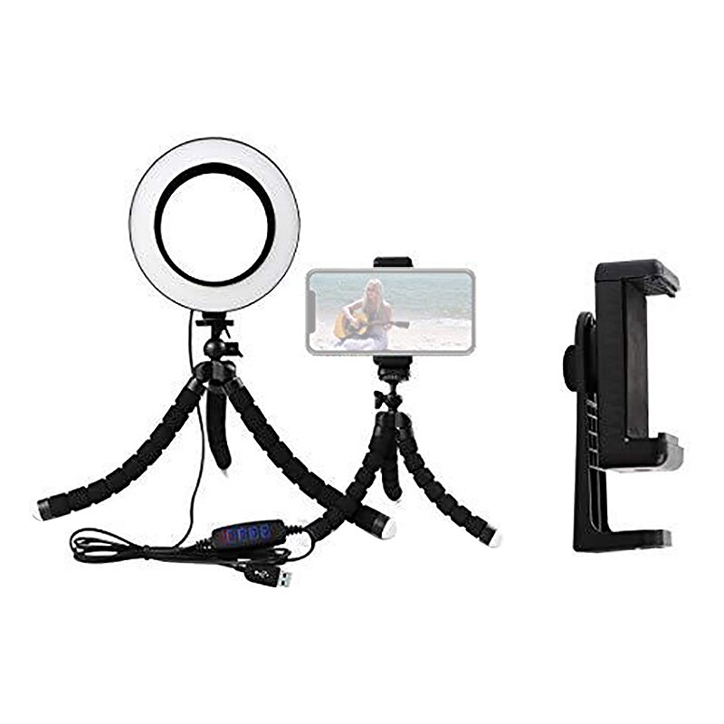 Led-ringlamp met statief voor mobiele telefoon, 10 inch selfie ringlamp met afstandsbediening en dubbele telefoonhouder met 3 kleuren en 10 helderheidsniveaus voor YouTube TikTok fotografie live