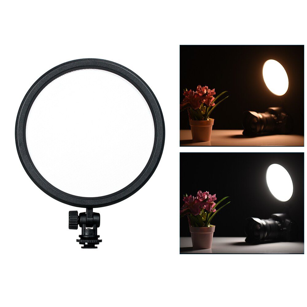 Andoer CM-200D Pro 3200 K-5600 K bi-color regulable lámpara para fotografía y vídeo Flapjack Edge LED Light CRI93 6 pulgadas redondo ultrafino Daylight