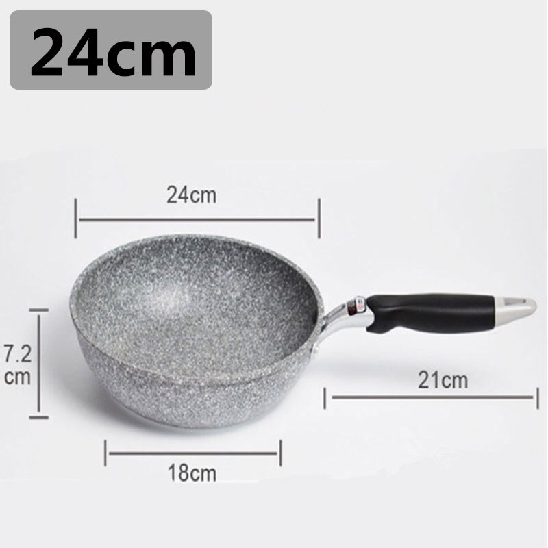 Sartén antiadherente Wok, sartén para freír, Caldero, cocina de inducción, sartenes para tortitas, sartén para huevos, estufa de Gas para el hogar y el jardín: wok pan 24cm