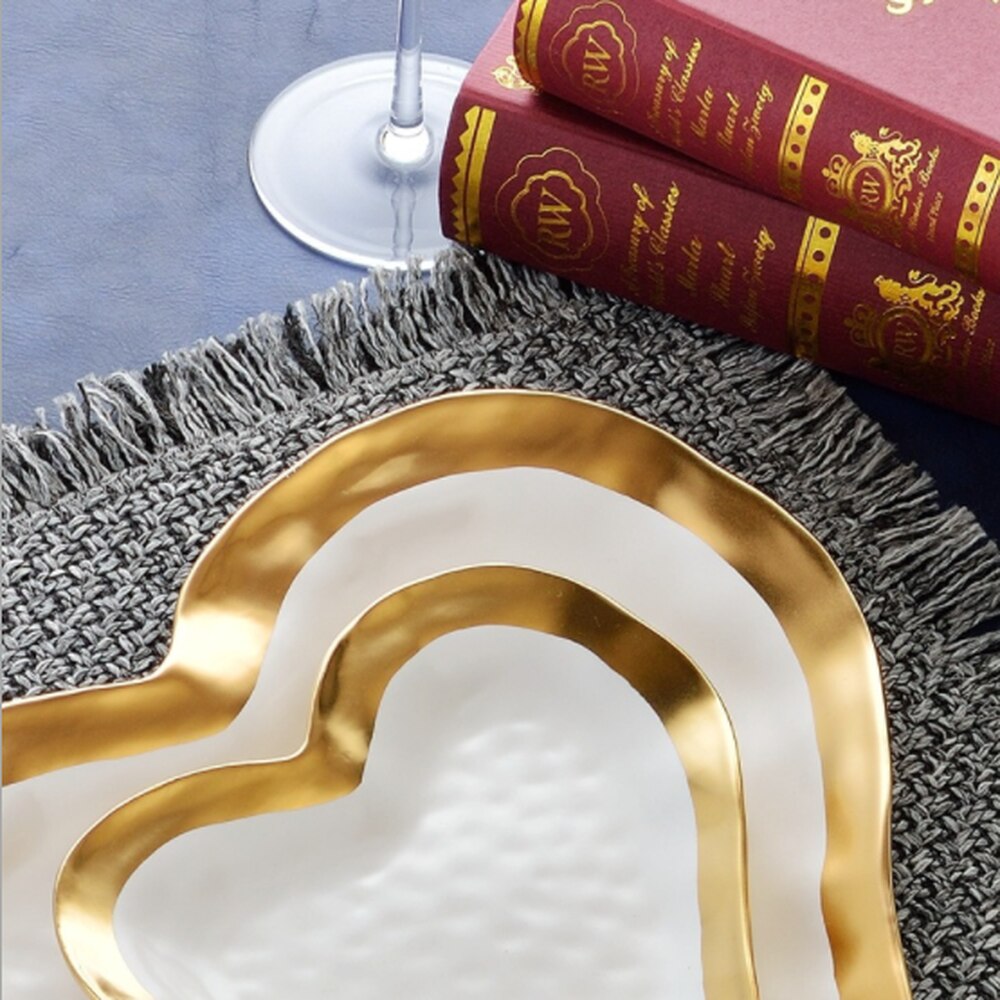 Phnom Penh Love assiette en céramique assiette alimentaire aux fruits plat en forme de coeur plats de cuisine assiettes de noël plat à dîner pour ustensile de cuisine