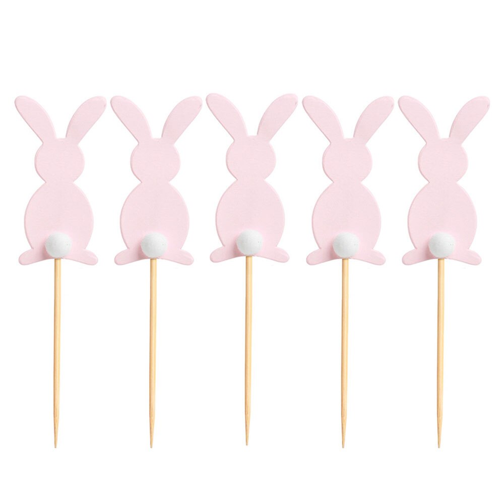 5Pcs Easter Cake Decorating Bunny Cake Insert Card Cupcake Decoration Party Insert Card Party Decoration Supplies: D