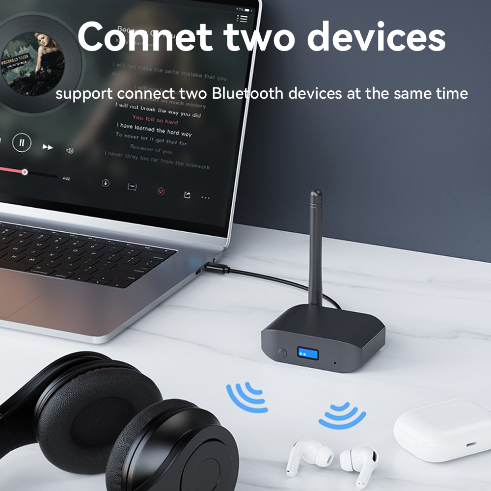 Tebe aptX HD/LL Bluetooth 5.3 Audio Receiver Transmitter with Antennae Aux Wireless Stereo Music Adapter for TV Car Speaker