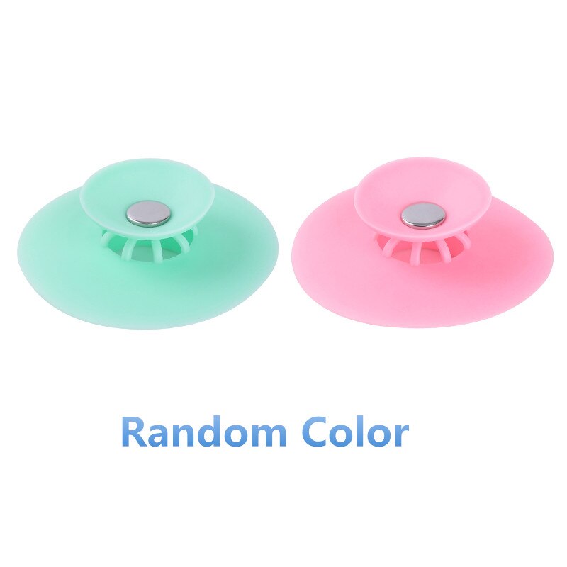 Silicone Floor Drain Hair Stopper Bathtub Plug Bathroom Kitchen Basin Stopper Sink Strainer Basin Water Stopper: 2 pcs Random color