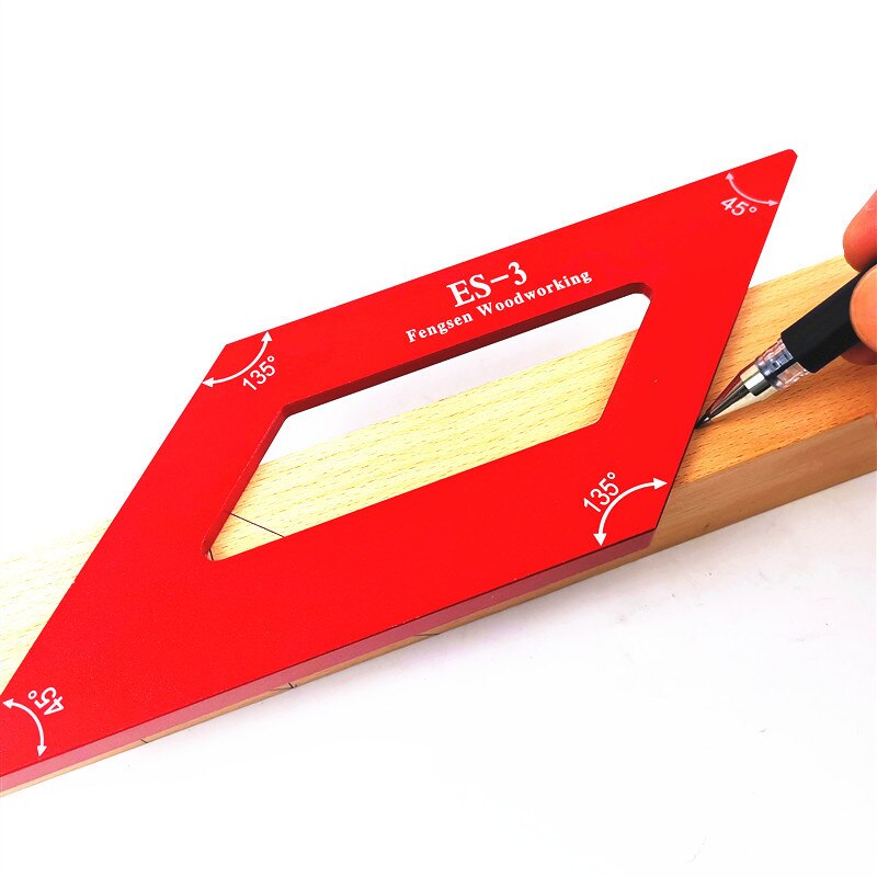 Woodworking Scribing ruler 45 /135 degree square angle ruler Layout Miter Triangle Ruler measuring tools carpenter DIY tool