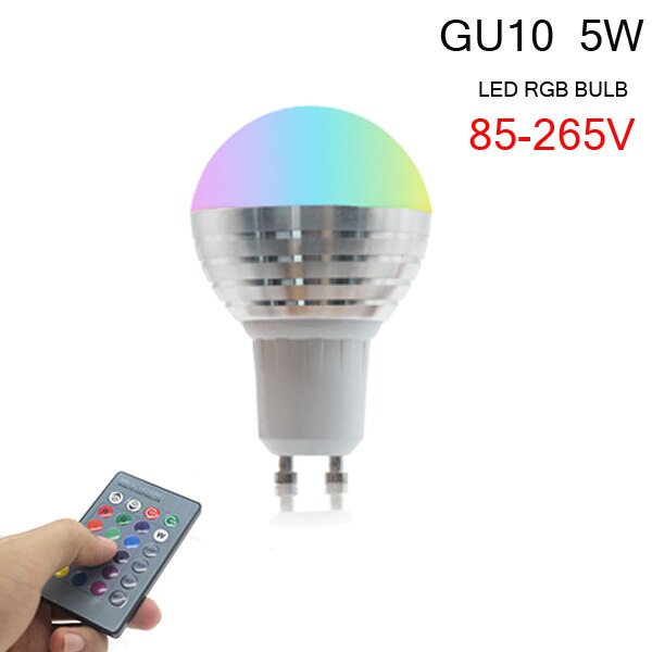 E14 E27 GU10 RGB Led Lamp Met Afstandsbediening Bombillas LED Lamp Smart Lamp AC 85 V-265 V Ampul LED Lamp 5W: GU10 5W RGB Bulb