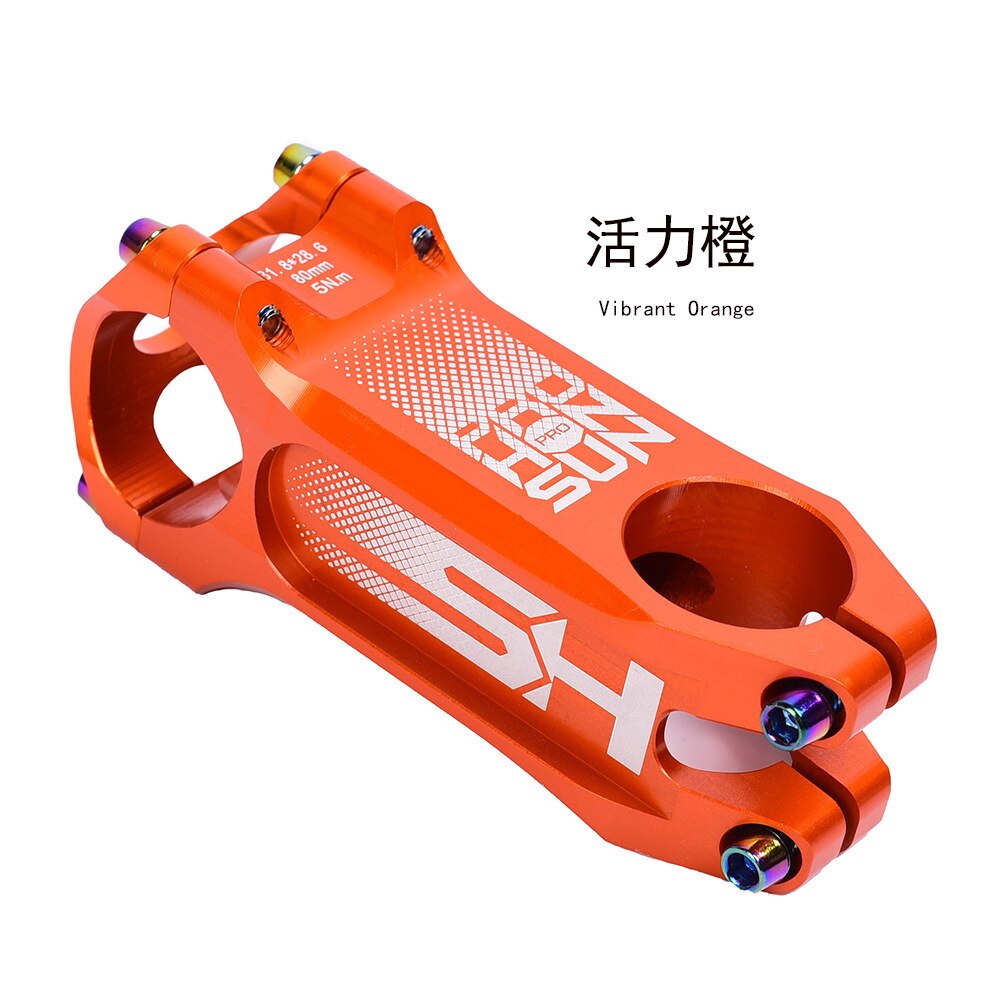 Hoge Sterkte Aluminiumlegering 6061 T6 Cnc Pvd Mtb Fiets Stuurpen 0 Graden 80 Mm Kleurrijke Diy Road Mountain fiets Stuurpen 31.8 Mm