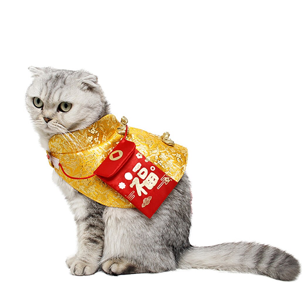 Huisdier Kat Tang Pak Kleine Rode Envelop Feestelijke Mantel Huisdier Cape Chinese Stijl Feestelijke Hond Cape Pet Kostuum Voor kittens Katten