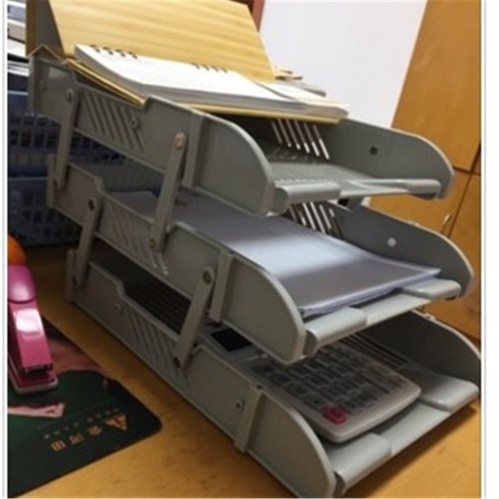 3 Layers Document File Tray Holders Desk Set Book Holder Bookend Organizer A4 Office School Supplies Desk Accessories