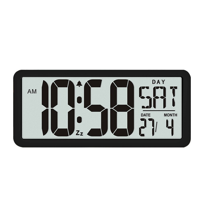 Extra Large Vision Digital Wall Clock Jumbo Alarm Clock 13.8" LCD Display Alarm Calendar Indoor Temperature Battery Powered