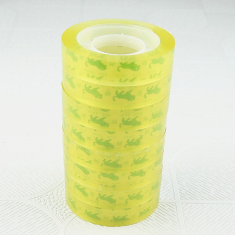 12Mm * 30M Transparant Geel Tape Transparante Briefpapier Verpakking Tape Tape Mini Kantoor Tape O8N2