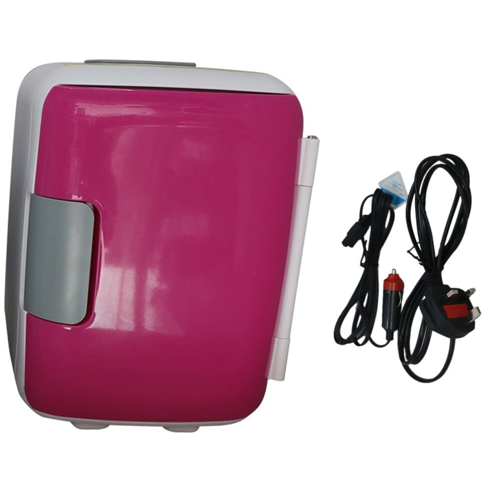1Pcs Universal 4 Liter Portable Compact Personal Fridge Cools & Heats Fridge for Bedroom Office Car Dorm Four Seasons: pink UK