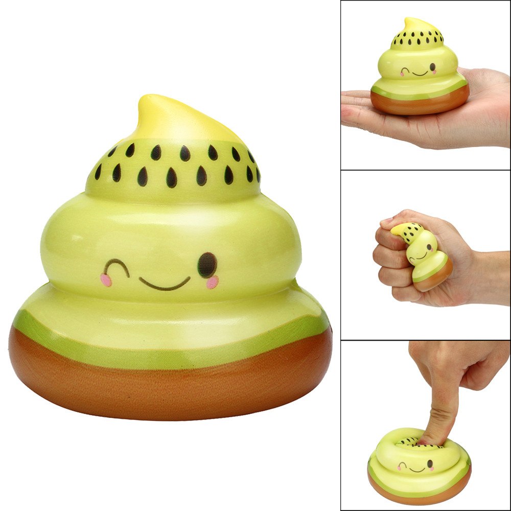 Squishy Kawaii Kiwi Fruit Poo Slow Rising Cream Scented Stress Relief Toy Children's Fun Toys Boy Girls