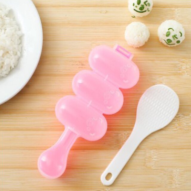 Molde para Sushi molde bola arroz triángulo molde para Sushi arroz molde Diy cocina Diy Sushi herramienta Sushi molde forma Onigiri molde para Sushi Stamper: Pink