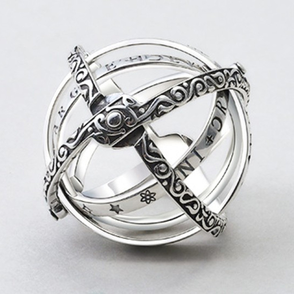 Öffnende Ring Astronomische Ring Vintage Wissenschaft Schmuck ringe für frauen luxus Kreative ring männer bague femme