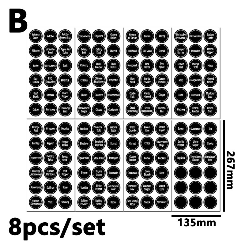 Self-Adhesive Stickers Pantry Labels Waterproof Transparent Resistant Containers Storage Jar ​Food Jars Label Sticker: B
