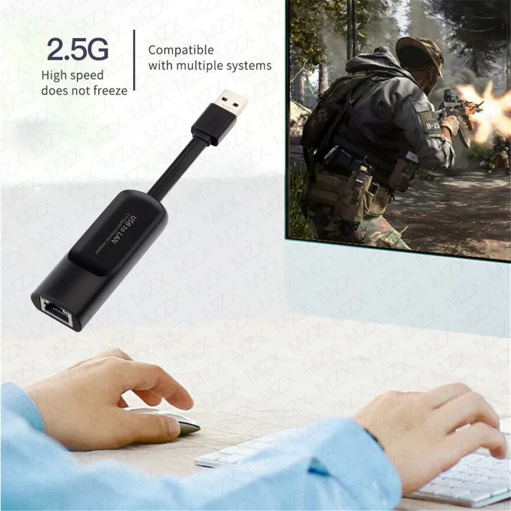 2.5G 2500Mbps Network Card Gigabit Ethernet Adapter USB 3.0 Type C to RJ45 Lan Wired Converter Driver Free PC Laptop Accessories