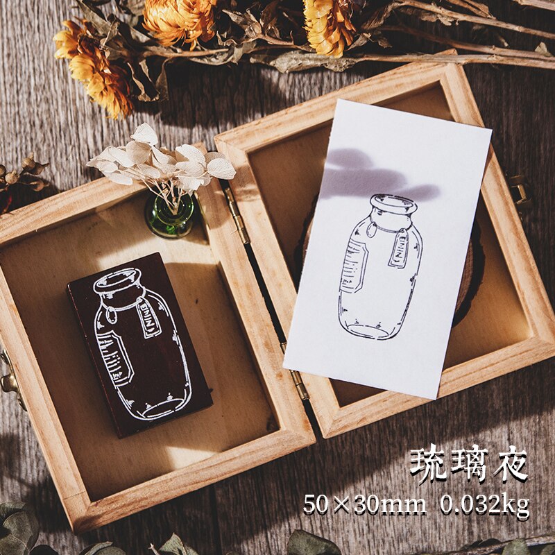 Vintage Fles Fern Bloem Plant Collage Stempel Diy Houten Stempels Voor Scrapbooking Briefpapier Scrapbooking Standaard Stempel: C