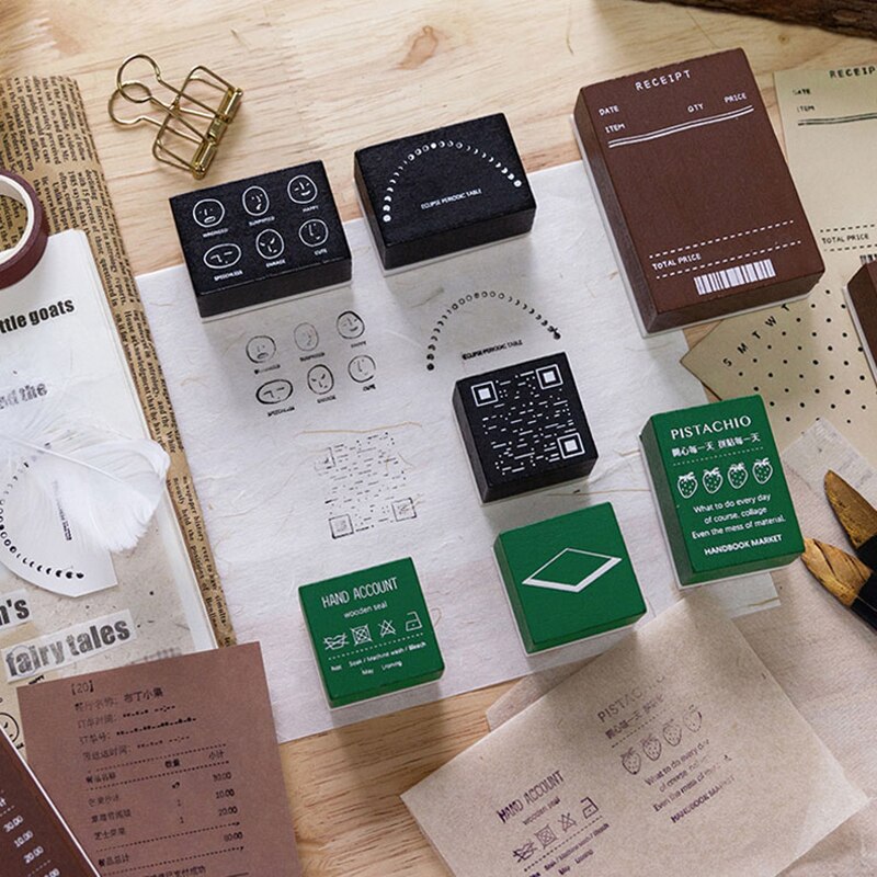 Vintage stemming record kalender bon stempel diy houten rubber stempels voor scrapbooking briefpapier scrapbooking standaard stempel