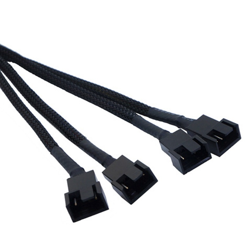 4 -polig pwm-fläktkabel 1 to 4/3/2/1- vägs splitter svart sleeved 27cm förlängningskabelkontakt pwm-förlängningskablar
