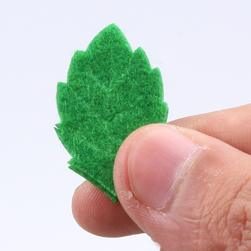 50pcs Non-woven Green Leaves Leaf Card Making Decorating DIY Handmade Sewing Crafts Felt Handcraft Applique Wall Stickers
