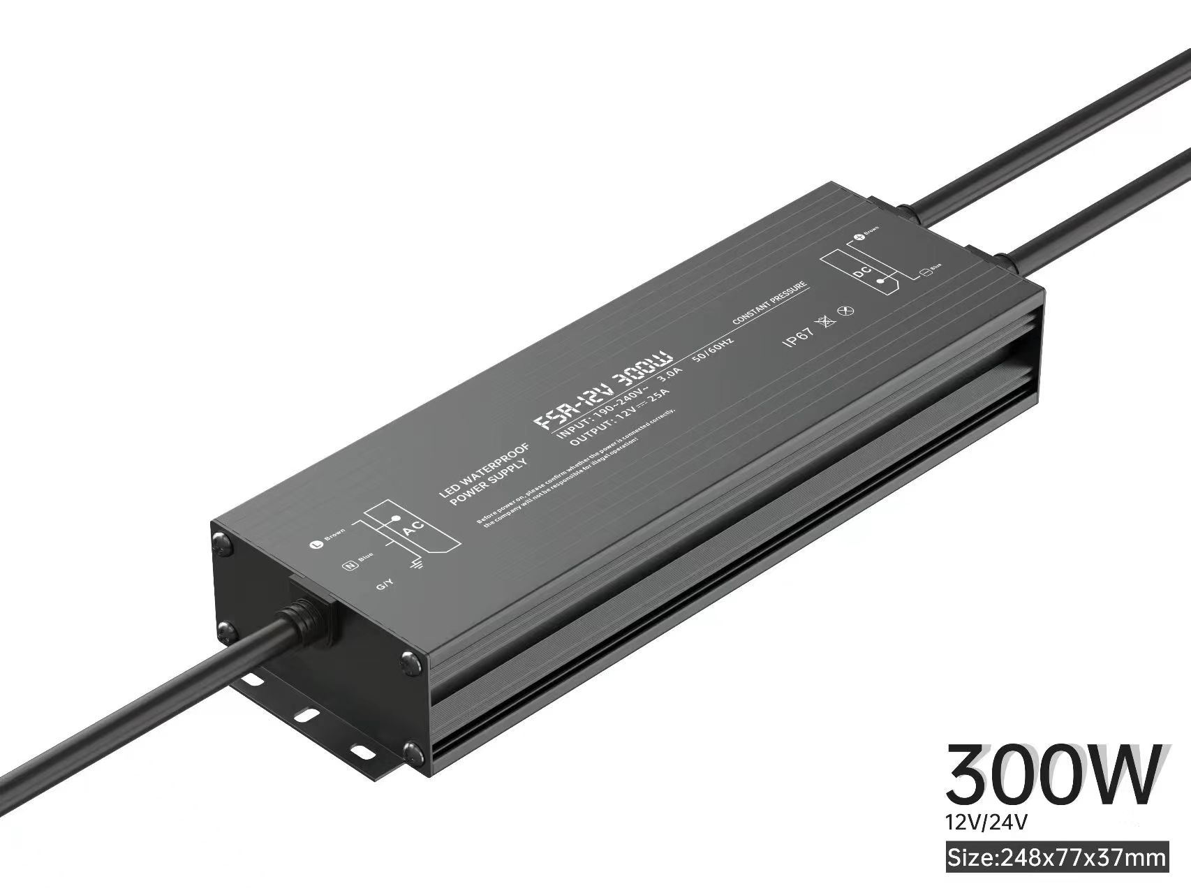 Controlador LED fuente de alimentación impermeable IP67 IP68 transformador de iluminación AC190V ~ 240V a DC 12V 24V 10W 20W 30W 50W 100W adaptador para exteriores: Oro / 230 V