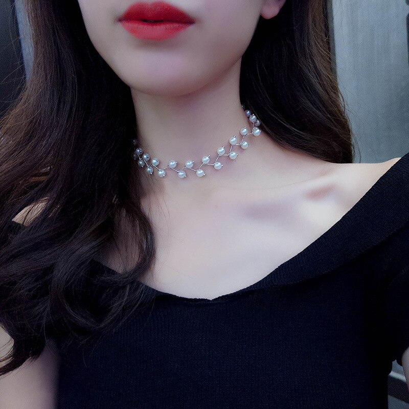 Irregular Pearls Necklaces Newest Jewelry Polyline Gold Multilayer Chain Imitation For Women Wedding Bride Necklace