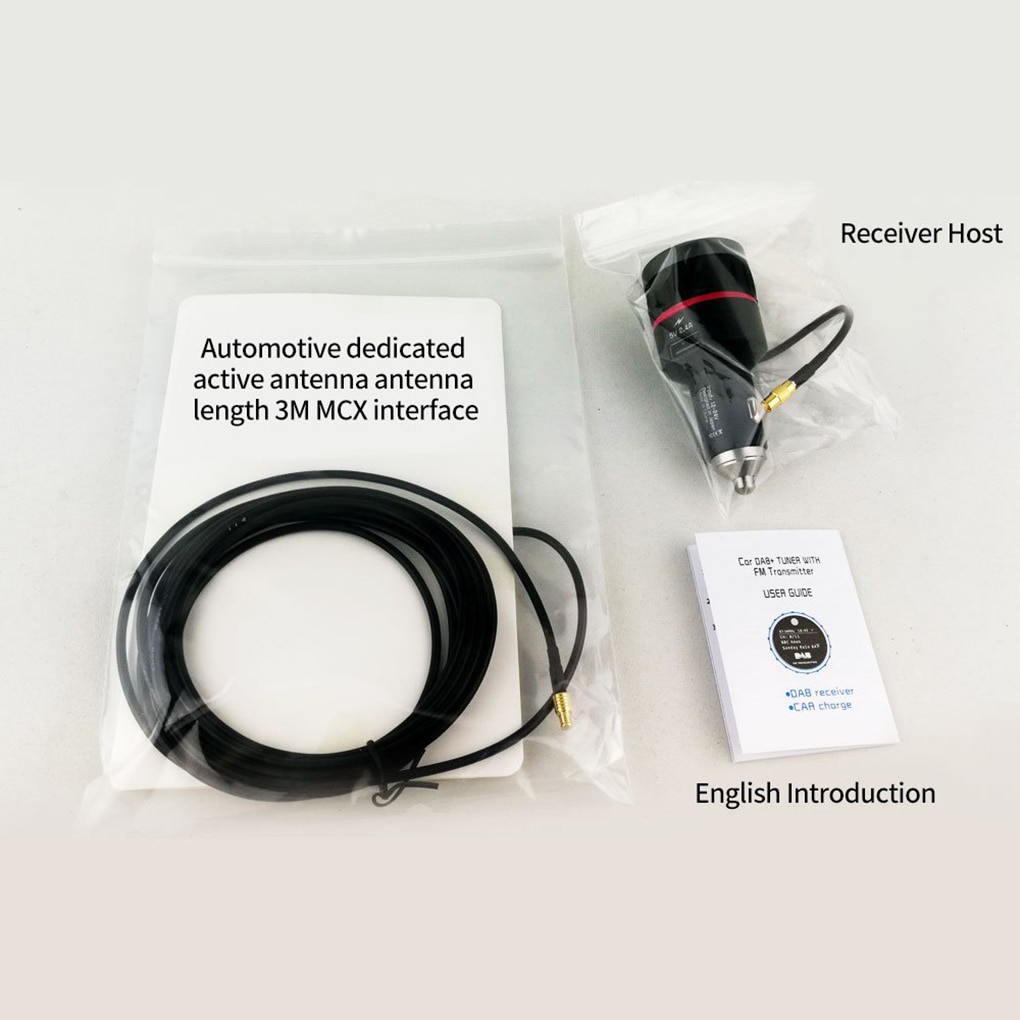 Universal Car Radio DAB+ Radio Tuner Digital Broadcasting Receiver with FM Transmitter Converter Plug Antenna Kit