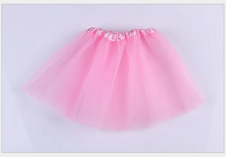 Jupe tutu élastique pour filles, vêtements de danse de Ballet, Mini jupe pour fête d'anniversaire, danse, 3 couches en Tulle pour enfants de 2 à 8 ans: Rose