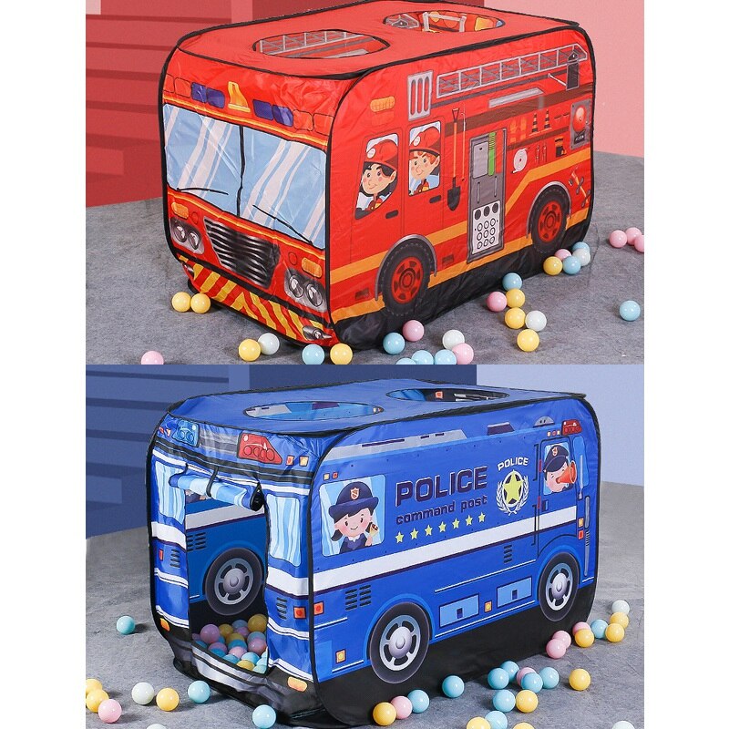 Kinderen Tent Kinderen Spelen Tent Speelgoed Opvouwbare Speelhuisje Doek Brandweerwagen Politie Auto Spel Huis Bus