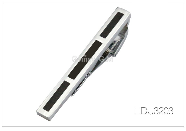 Silvery Tie Clip For Men Classic Meter Tie Clips Alloy Tie Bar Enamel Tie Collar Pin Crystal Business Corbata: LDJ3203