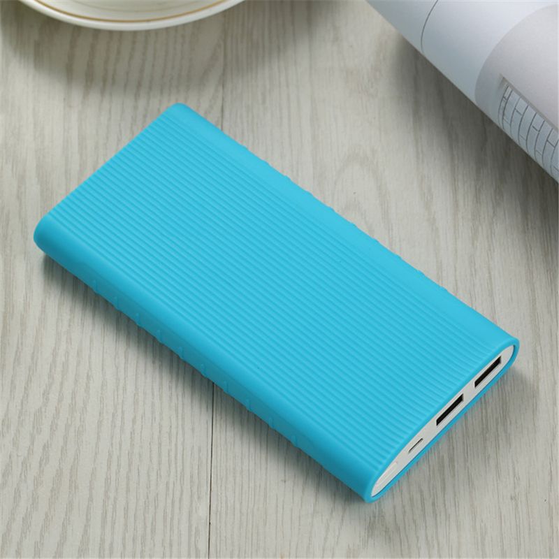 Silicone Protector Case Cover For Xiao mi Power Bank 2 10000 mAh Dual USB Port Skin Shell Sleeve For Power bank Model PLM09ZM