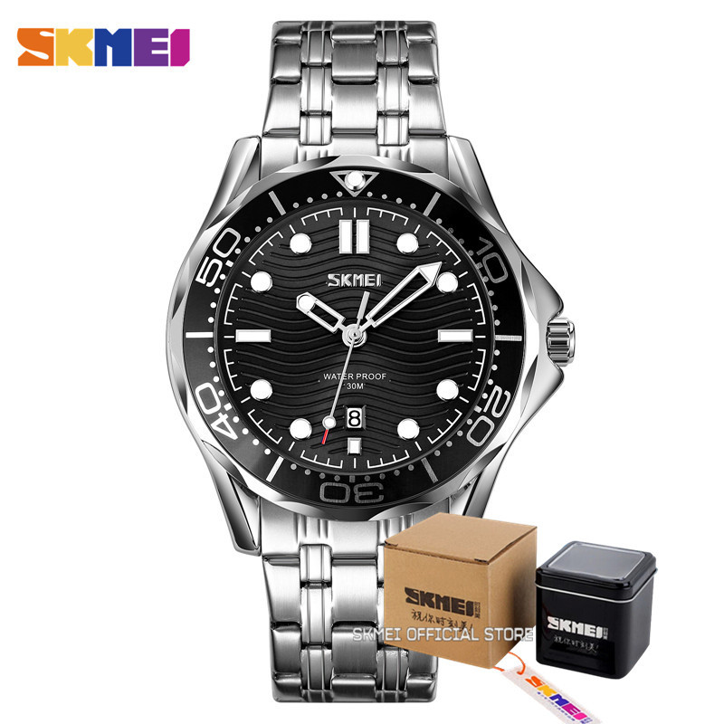 SKMEI-reloj de pulsera con movimiento de cuarzo japonés para hombre, cronógrafo tridimensional con textura, esfera con fecha y hora, 9276: color3 with box