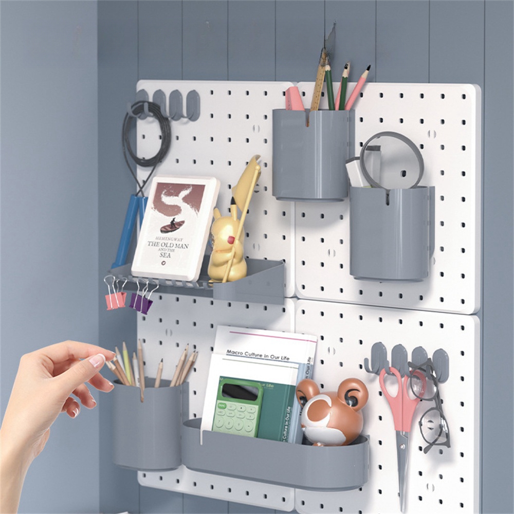 Hullfri husholdningstavle kjøkken vegghengt oppbevaringsholdere gjør-det-selv veggmontert organisering kroker stativ utstillingstilbehør