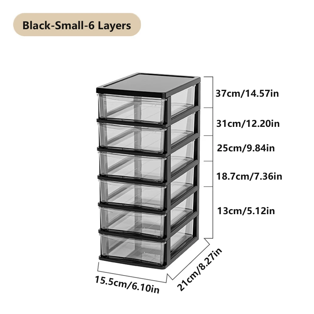 2-6 Layers small Desktop Storage Box with Drawer Heightened Table Organizer Plastic Office storage cabinet for home Stationery: Orange