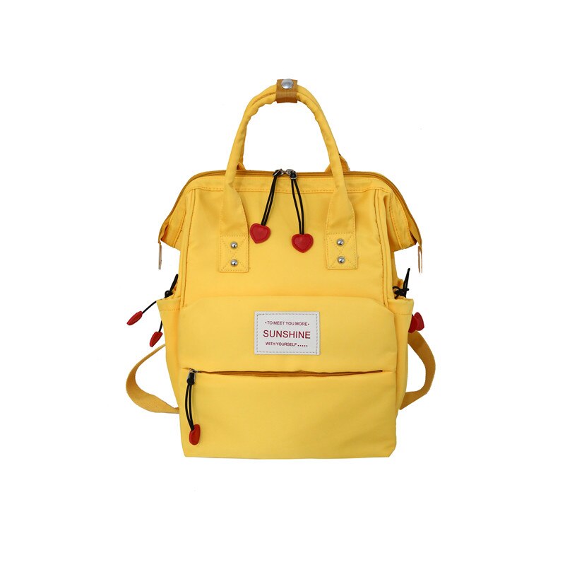 Nylon rugzak dames casual rugzakken dames hoge capaciteit terug naar school tas tienermeisjes reizen studenten mochila bolsa: Geel