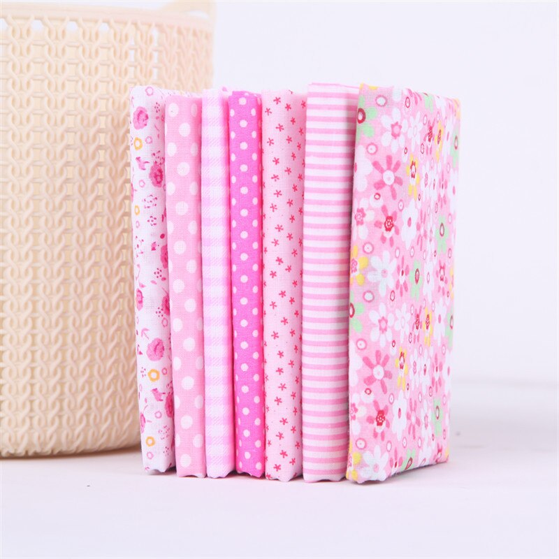 7 stk bomuldsstof blomster trykt stof syning quiltningsstoffer til kjole patchwork diy håndlavet materiale stofrester 50 x 50: Jf -11-6 / 25 x 25cm