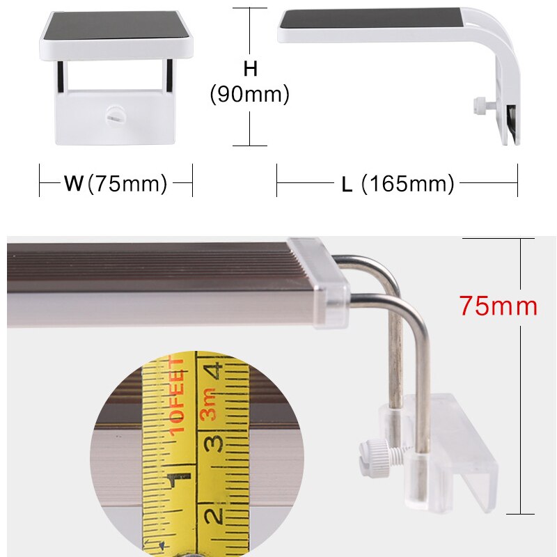 Aquarium LED Light Super Slim Fish Tank Aquatic Waterproof Bright Clip Lamp White LED Plant Grow Lighting 5-24W 220V