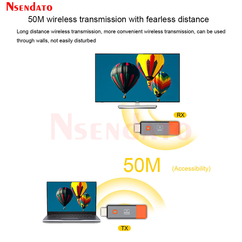 HDMI Wireless Transmitter And Receiver 1080P 50M HDMI Wireless Video TV Stick Display Extender For Camera Laptop PC to TV