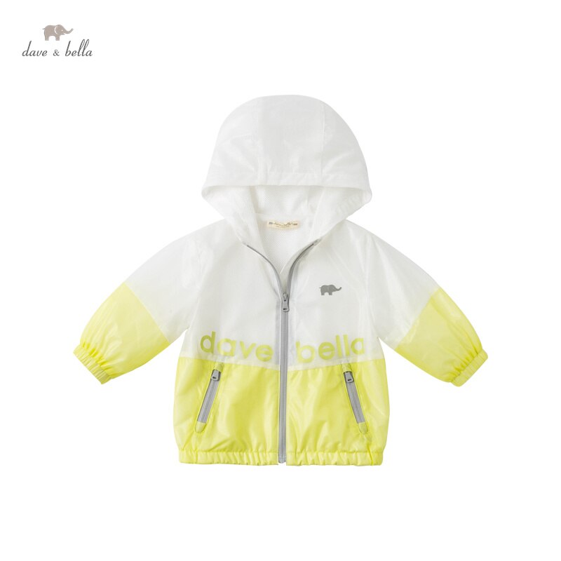 DBX16558 Dave Bella Lente Baby Jongens Mode Patchwork Brief Zakken Rits Kapmantel Kinderen Tops Baby Peuter Bovenkleding