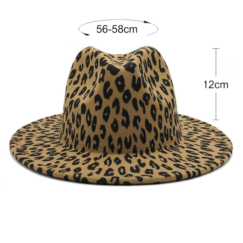 Winter Fedora hüte für frauen Flache breite Krempe Panama Wollfilz Jazz Fedora Hüte für männer Leopard Gothic oben hochzeit Hütte