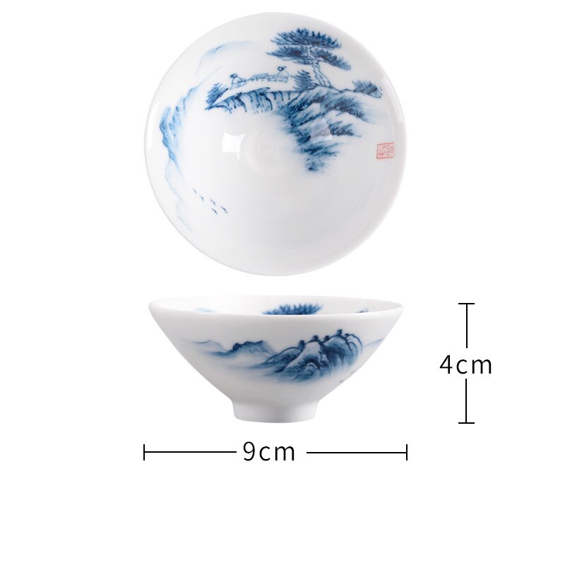 2 Teile/satz Chinesische Hand Bemalt Keramik Teetasse Haushalt Meister Tee Schüssel Einzigen Tasse Getränk Handgemachte Tee-einstellen Kegel Teetassen: D